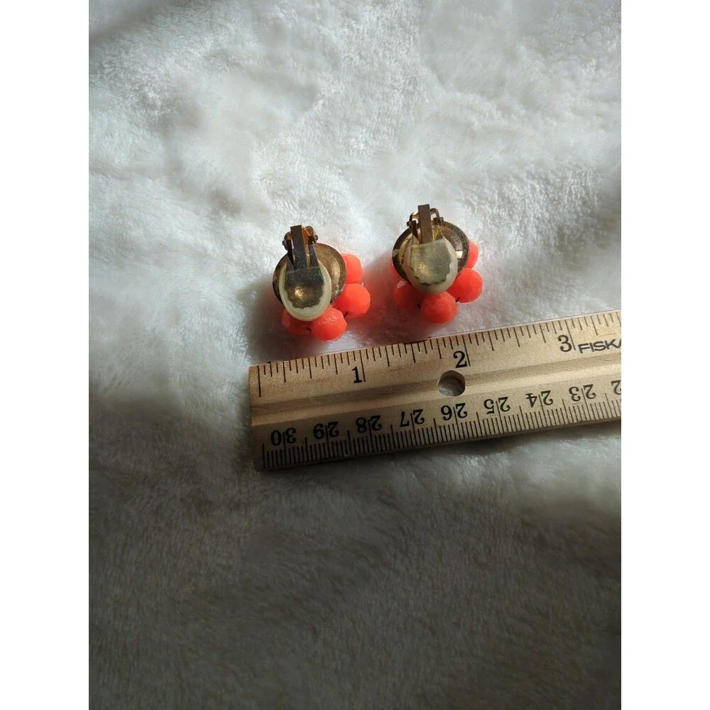 Vintage Plastic Clip On Berry Earrings